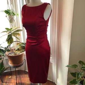 Cache Red Silk Cocktail Dress